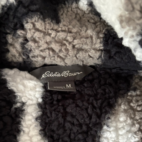 Eddie Bauer Black and Gray Fleece Jacket - Picture 1 of 3